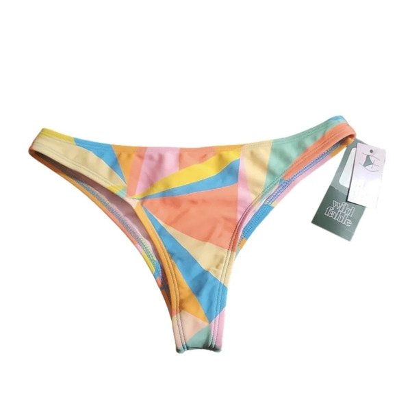NWT Wild Fable Women's Ultra Cheeky Multi Abstract Print Swim Bottoms XXS 00 - Picture 2 of 6
